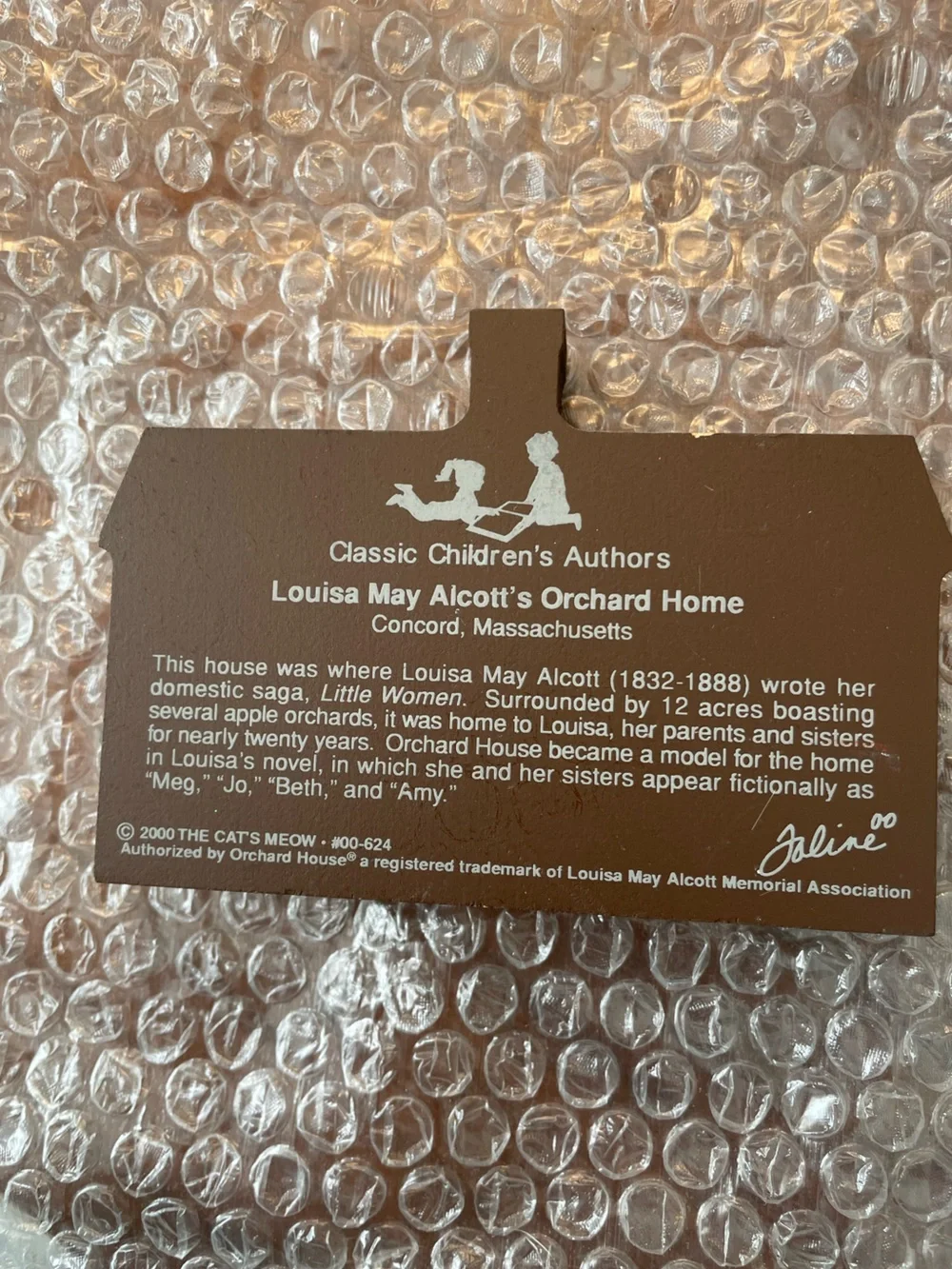 The Cat's Meow Village - Louisa May Alcott's Orchard House #00-624 Vintage